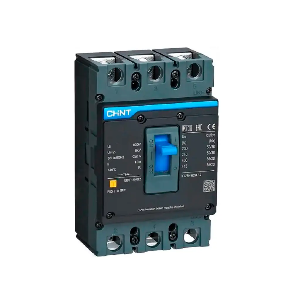 3P 50A Interruptor De Fuerza Fijo NXM-63S/3300 Negro Chint