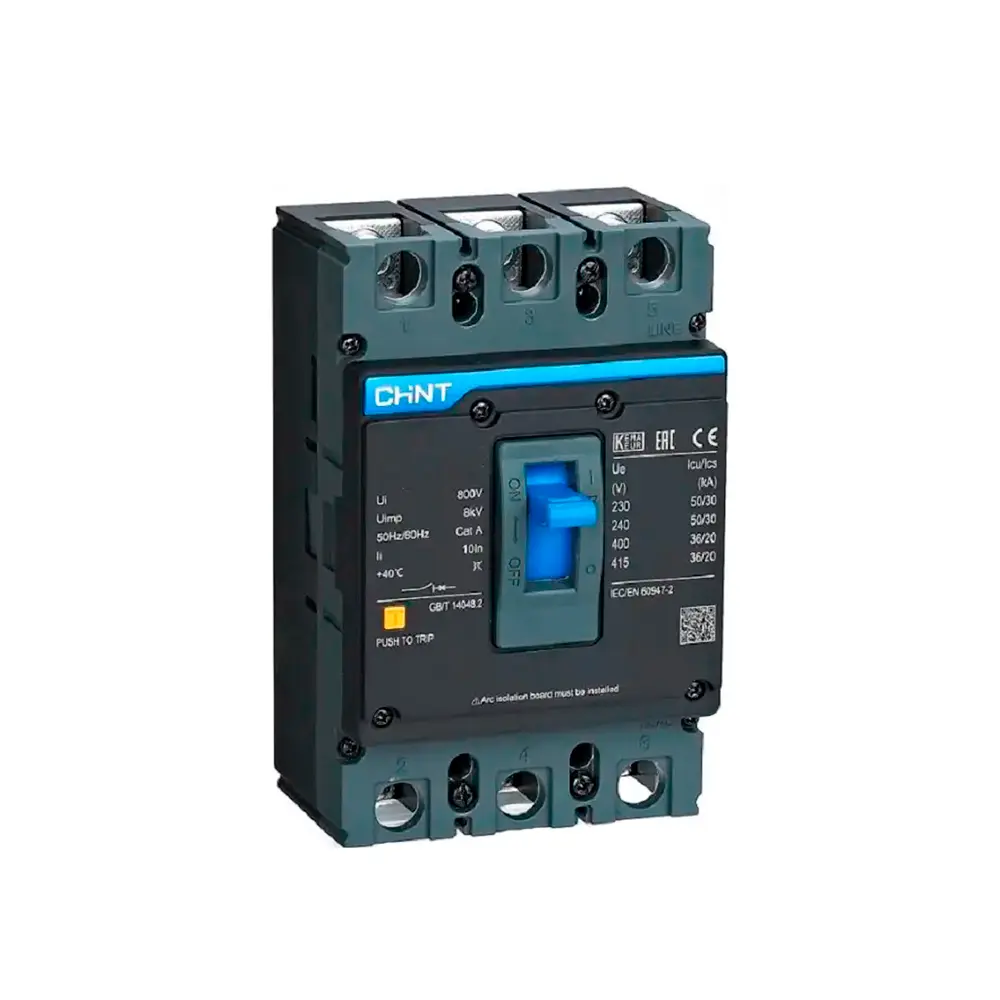3P 63A Interruptor De Fuerza Fijo NXM-63S/3300 Negro Chint