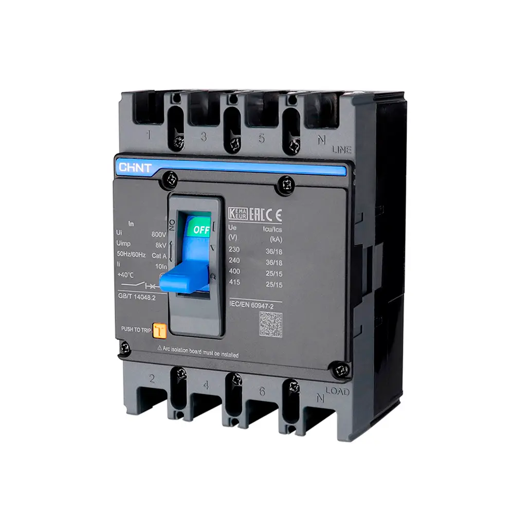 4P 63A Interruptor De Fuerza Fijo NXM-63S/4300B (Negro) Chint
